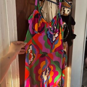 Bright Floral Print Girls' One-Piece Romper in Multicolor